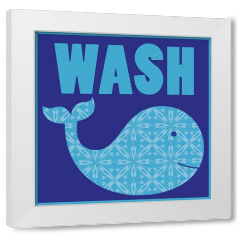 Wash Whale White Modern Wood Framed Art Print by Gibbons, Lauren