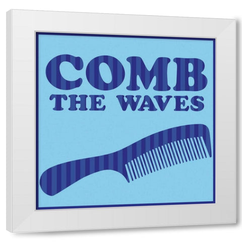 Comb The Waves White Modern Wood Framed Art Print by Gibbons, Lauren