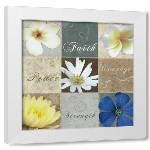 9 Box Blues White Modern Wood Framed Art Print by Gibbons, Lauren