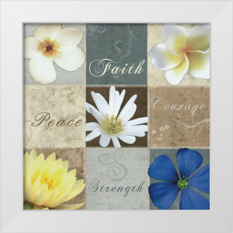 9 Box Blues White Modern Wood Framed Art Print by Gibbons, Lauren