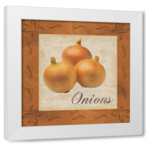 Onions White Modern Wood Framed Art Print by Gibbons, Lauren