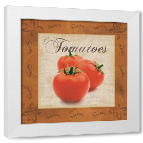 Tomatoes White Modern Wood Framed Art Print by Gibbons, Lauren