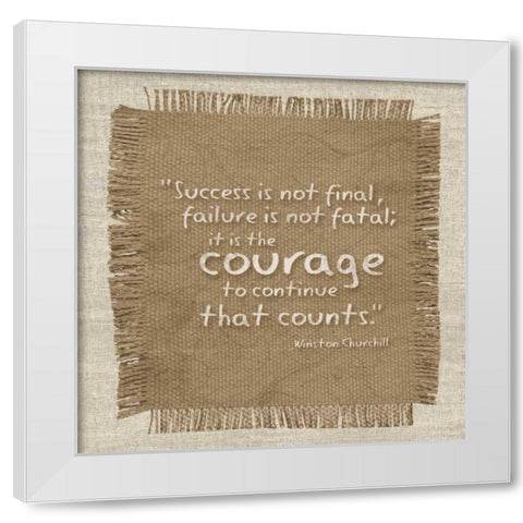 Burlap Courage White Modern Wood Framed Art Print by Gibbons, Lauren