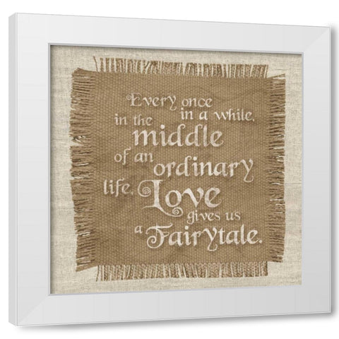 Burlap Fairytale White Modern Wood Framed Art Print by Gibbons, Lauren