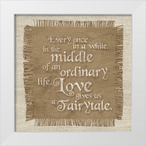 Burlap Fairytale White Modern Wood Framed Art Print by Gibbons, Lauren