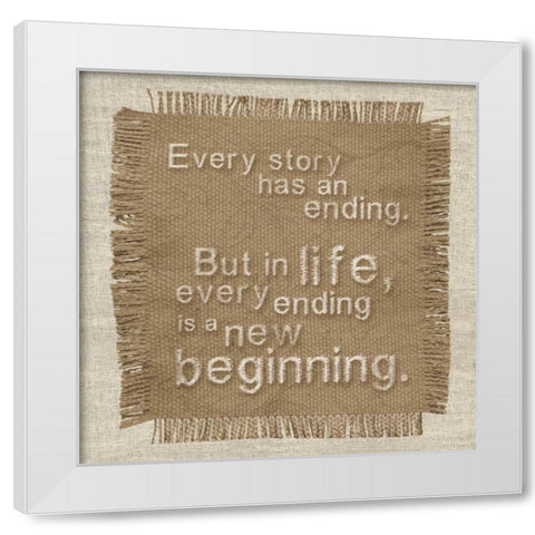 Burlap Beginning White Modern Wood Framed Art Print by Gibbons, Lauren