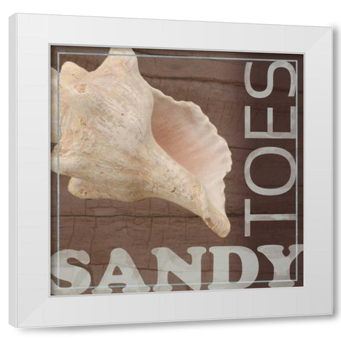Sandy Toes White Modern Wood Framed Art Print by Gibbons, Lauren