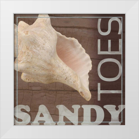 Sandy Toes White Modern Wood Framed Art Print by Gibbons, Lauren