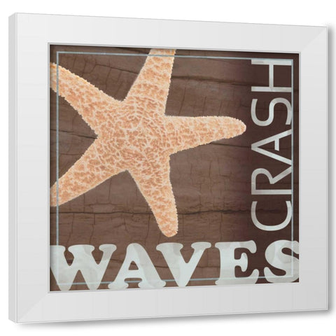 Waves Crash White Modern Wood Framed Art Print by Gibbons, Lauren