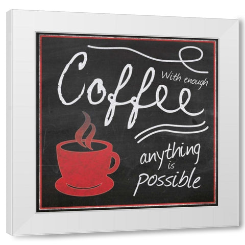 Red Cup Coffee White Modern Wood Framed Art Print by Gibbons, Lauren