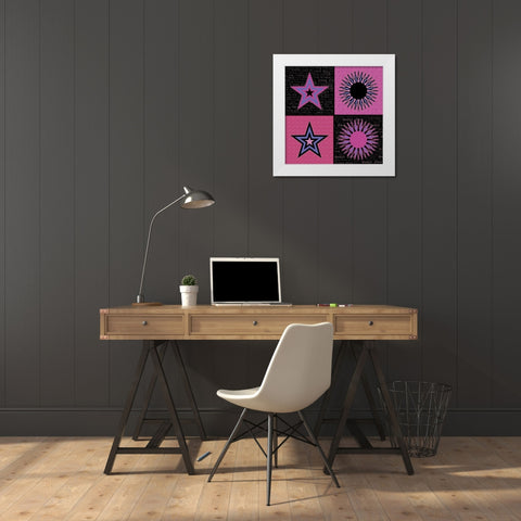 Sun and Stars  White Modern Wood Framed Art Print by Gibbons, Lauren