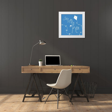 Fly A Kite White Modern Wood Framed Art Print by Gibbons, Lauren