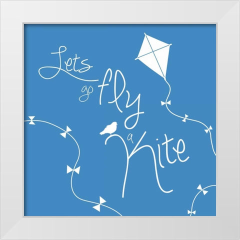 Fly A Kite White Modern Wood Framed Art Print by Gibbons, Lauren