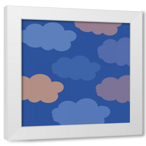 Kite Clouds White Modern Wood Framed Art Print by Gibbons, Lauren
