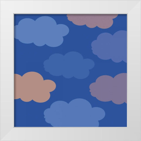 Kite Clouds White Modern Wood Framed Art Print by Gibbons, Lauren