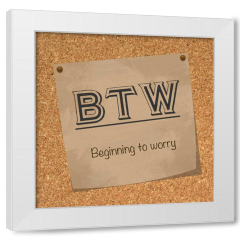 BTW Cork White Modern Wood Framed Art Print by Gibbons, Lauren