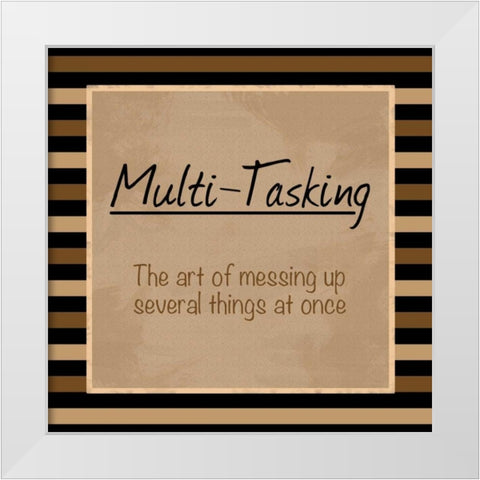 Multi Tasking White Modern Wood Framed Art Print by Gibbons, Lauren
