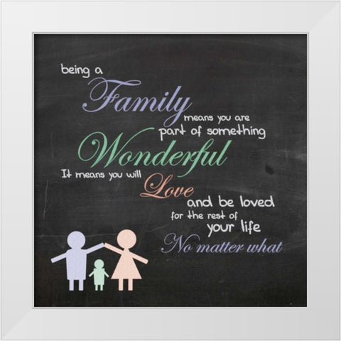 Family Chalk Color NB White Modern Wood Framed Art Print by Gibbons, Lauren
