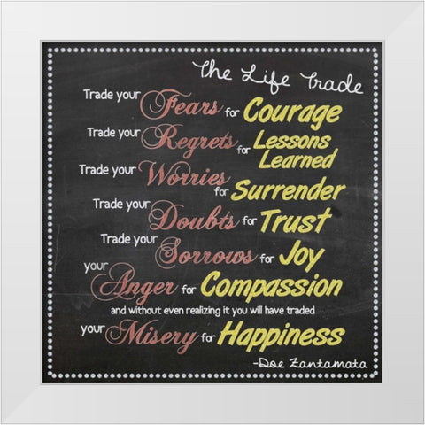 Life Trade Boarder White Modern Wood Framed Art Print by Gibbons, Lauren