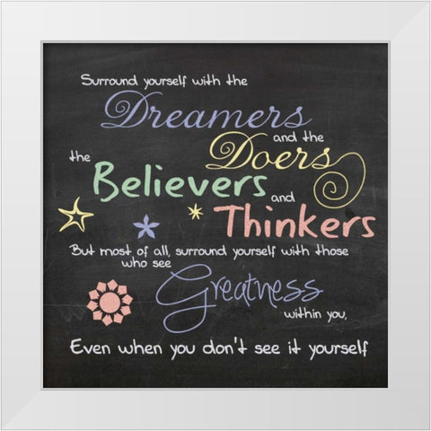 Surround Yourself White Modern Wood Framed Art Print by Gibbons, Lauren