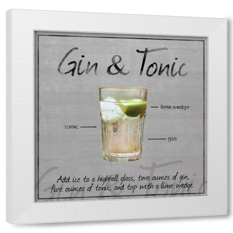 Gin Tonic White Modern Wood Framed Art Print by Gibbons, Lauren