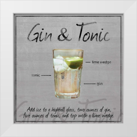 Gin Tonic White Modern Wood Framed Art Print by Gibbons, Lauren