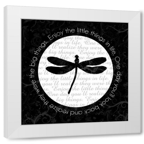 Dragonfly White Modern Wood Framed Art Print by Gibbons, Lauren