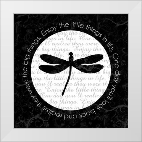 Dragonfly White Modern Wood Framed Art Print by Gibbons, Lauren