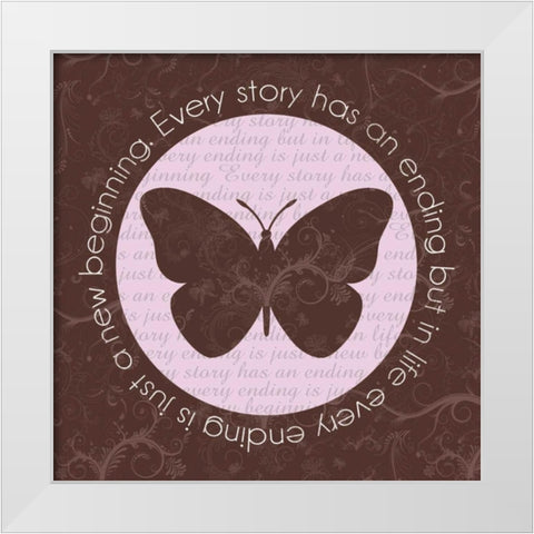 Butterfly Brown White Modern Wood Framed Art Print by Gibbons, Lauren