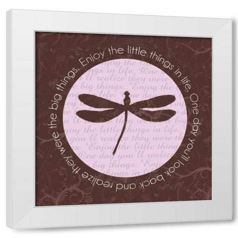 Dragonfly Brown White Modern Wood Framed Art Print by Gibbons, Lauren