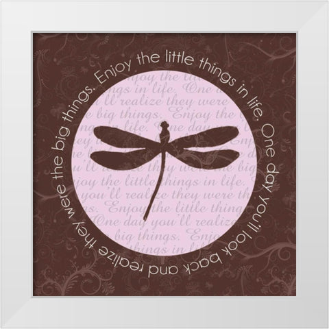 Dragonfly Brown White Modern Wood Framed Art Print by Gibbons, Lauren