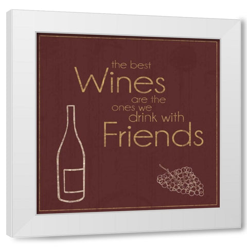 Wine with Friends White Modern Wood Framed Art Print by Gibbons, Lauren