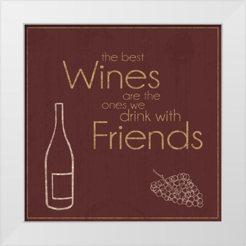 Wine with Friends White Modern Wood Framed Art Print by Gibbons, Lauren