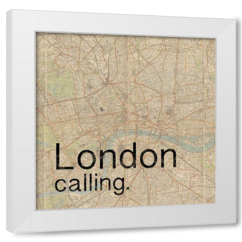 Map London White Modern Wood Framed Art Print by Gibbons, Lauren