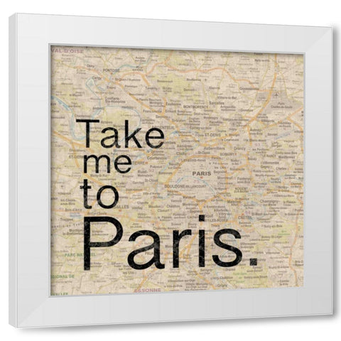 Map Paris White Modern Wood Framed Art Print by Gibbons, Lauren