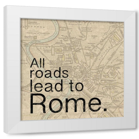 Map Rome White Modern Wood Framed Art Print by Gibbons, Lauren