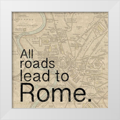 Map Rome White Modern Wood Framed Art Print by Gibbons, Lauren