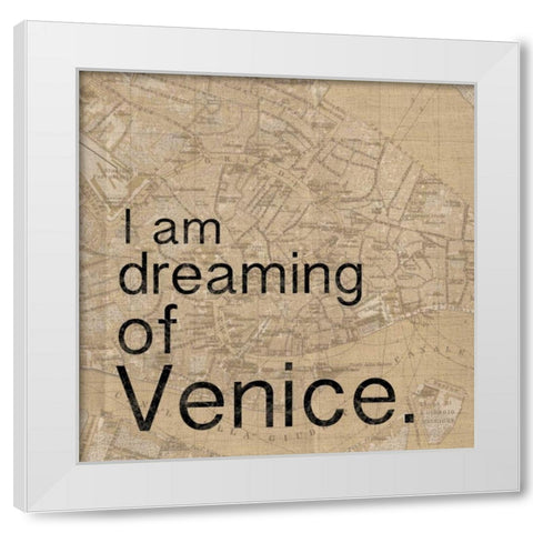 Map Venice White Modern Wood Framed Art Print by Gibbons, Lauren