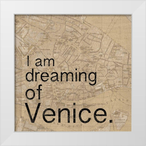 Map Venice White Modern Wood Framed Art Print by Gibbons, Lauren