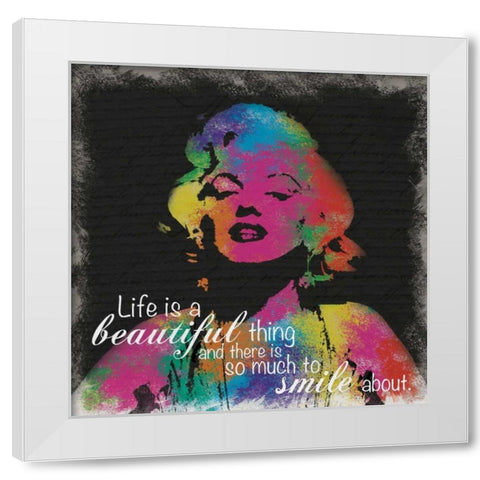 Marilyn Rainbow Smile White Modern Wood Framed Art Print by Gibbons, Lauren