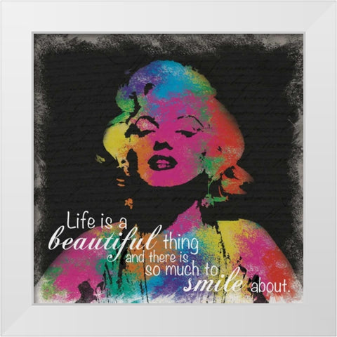 Marilyn Rainbow Smile White Modern Wood Framed Art Print by Gibbons, Lauren