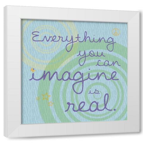 Imagine White Modern Wood Framed Art Print by Gibbons, Lauren