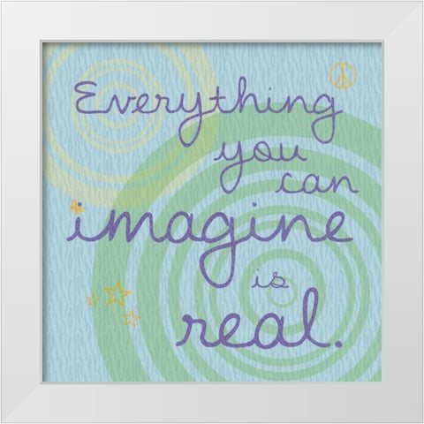 Imagine White Modern Wood Framed Art Print by Gibbons, Lauren