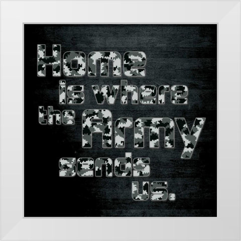 Army Home White Modern Wood Framed Art Print by Gibbons, Lauren