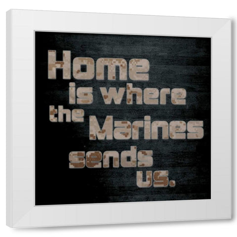 Marines Home White Modern Wood Framed Art Print by Gibbons, Lauren