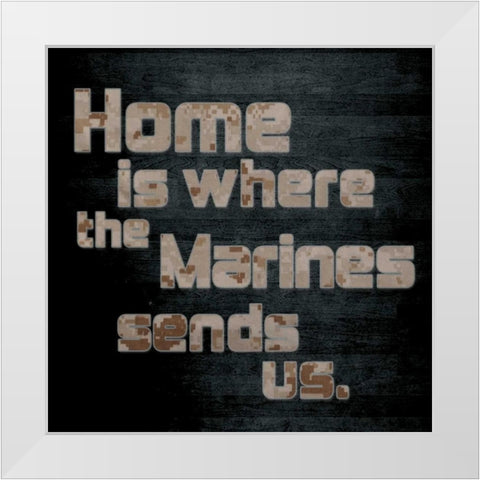 Marines Home White Modern Wood Framed Art Print by Gibbons, Lauren