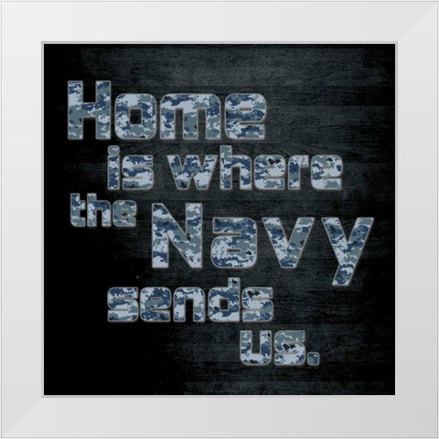 Navy Home White Modern Wood Framed Art Print by Gibbons, Lauren
