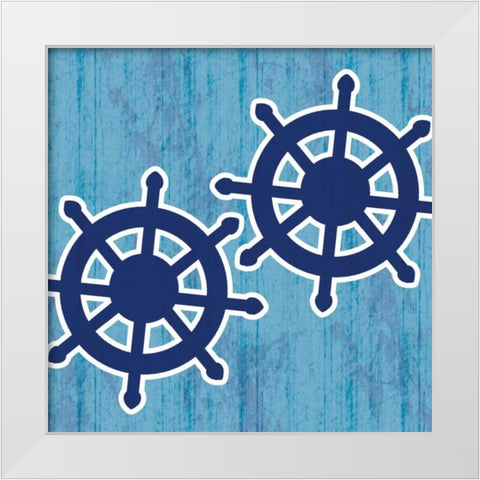 Blue Wheel White Modern Wood Framed Art Print by Gibbons, Lauren