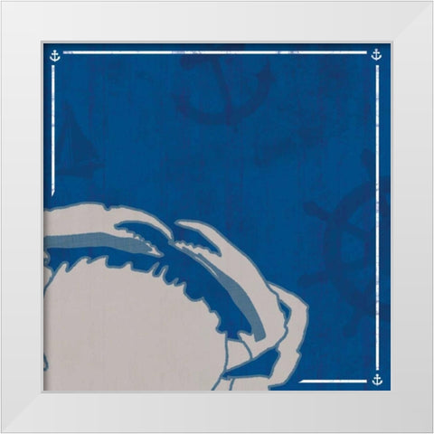 Blue  Sea Crab White Modern Wood Framed Art Print by Gibbons, Lauren