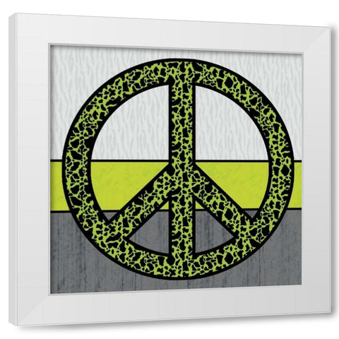 Peace Green White Modern Wood Framed Art Print by Gibbons, Lauren